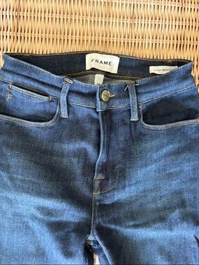 Frame Denim Le High Skinny Crop Jeans - Dark Blue